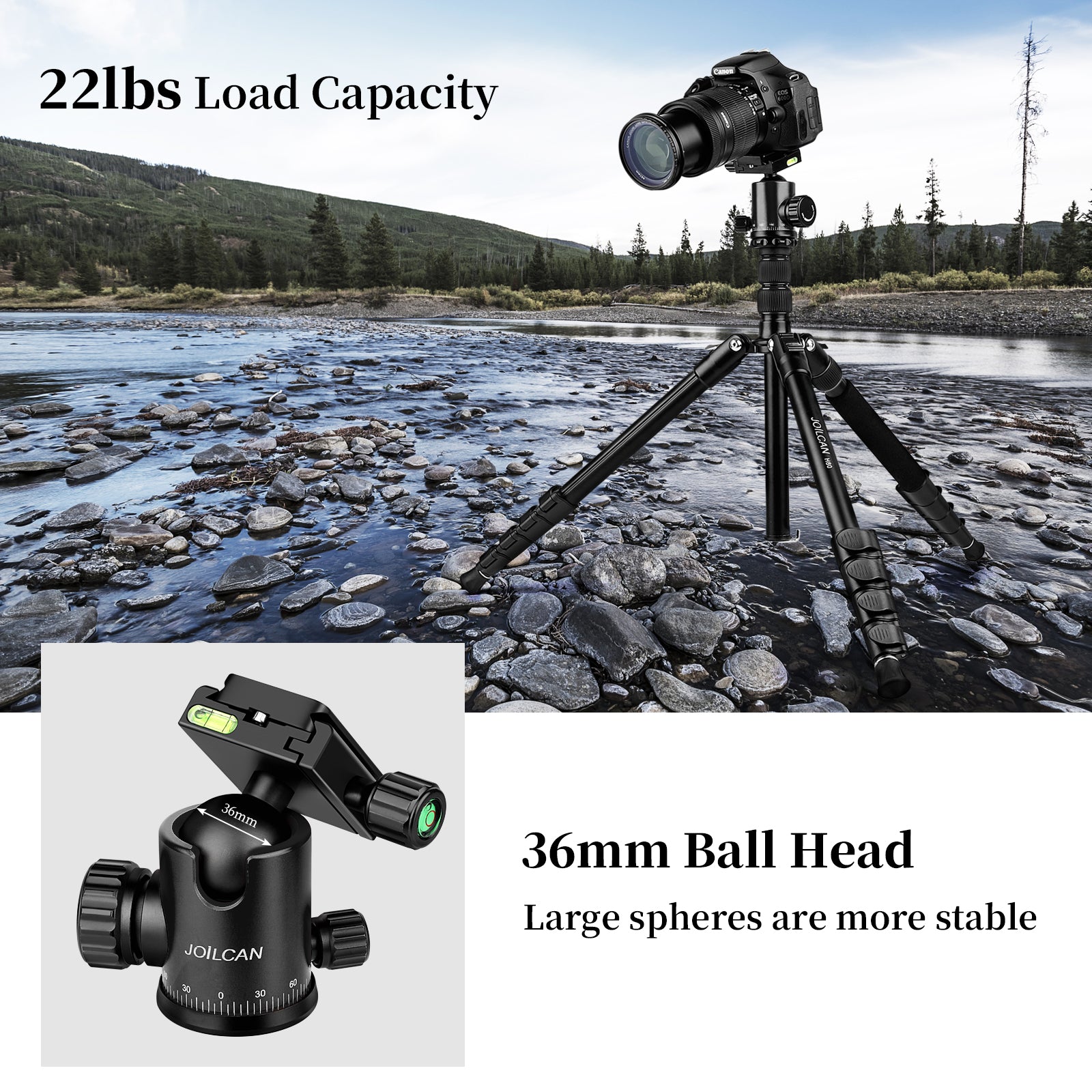 2024 joilcan tripod, aluminum camera tripod for DSLR, Compact travel tripod monopod